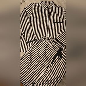 Victoria's Secret Black and Pale Pink 2pc Pajama Set. Women's Large